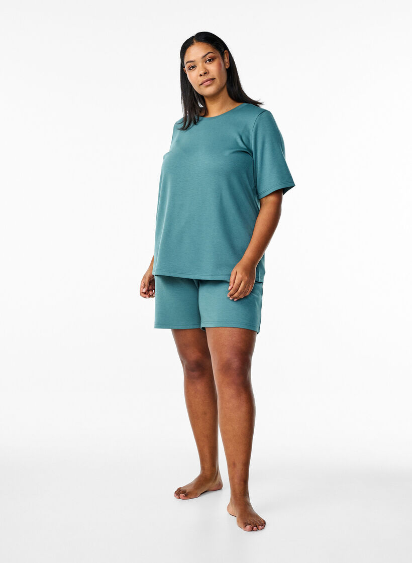 T-shirt en modal mélangé, Vert, Model image number 1