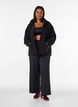 Veste teddy &agrave; capuche zipp&eacute;e, Noir, Model image number 1