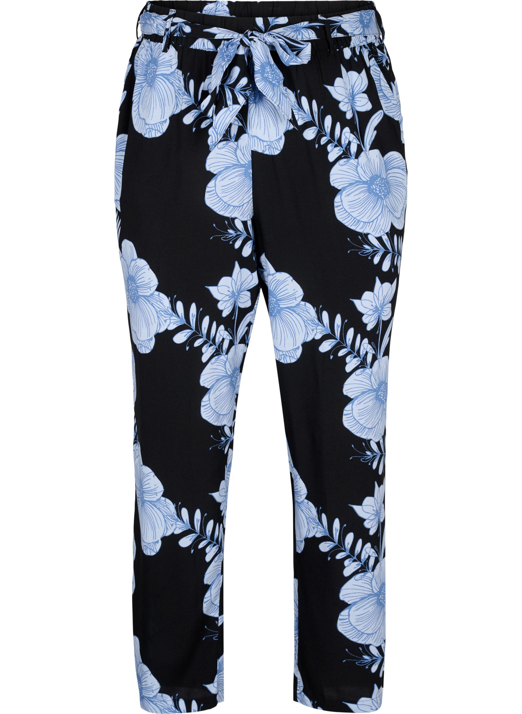 Zizzi Pantalon taille haute en viscose, Noir, Packshot image number 0