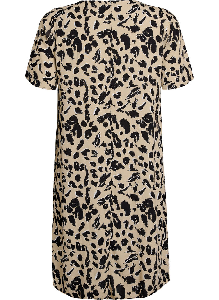 Robe &eacute;vas&eacute;e en viscose, Beige, Packshot image number 1