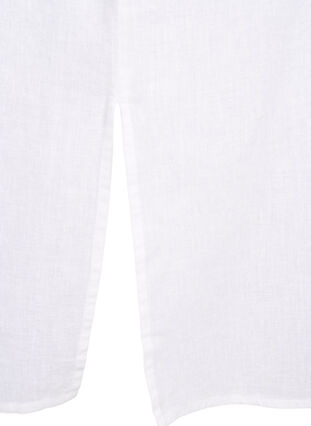 Chemisier long en mélange de coton avec du lin, Bright White, Packshot image number 3