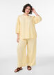 Chemisier en lin et viscose avec manches 3/4, Jaune clair, Model image number 1