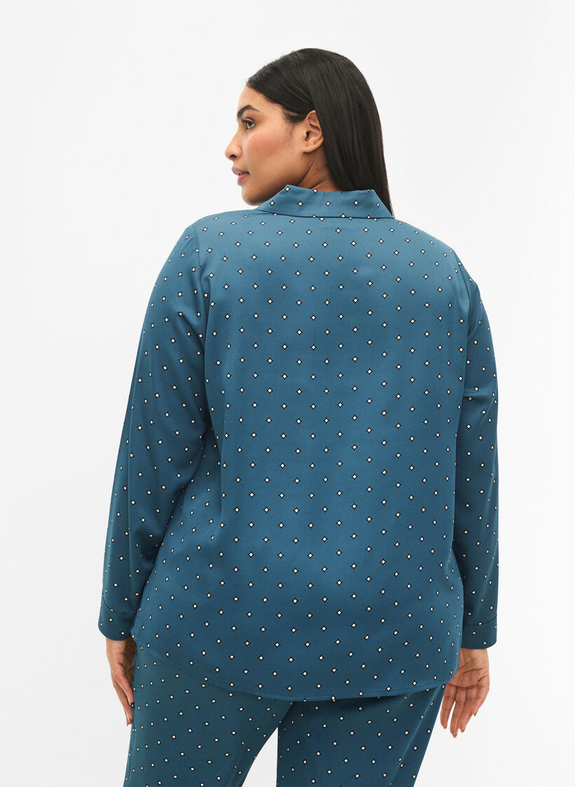 Chemise de nuit avec imprimé, Vert foncé, Model image number 1