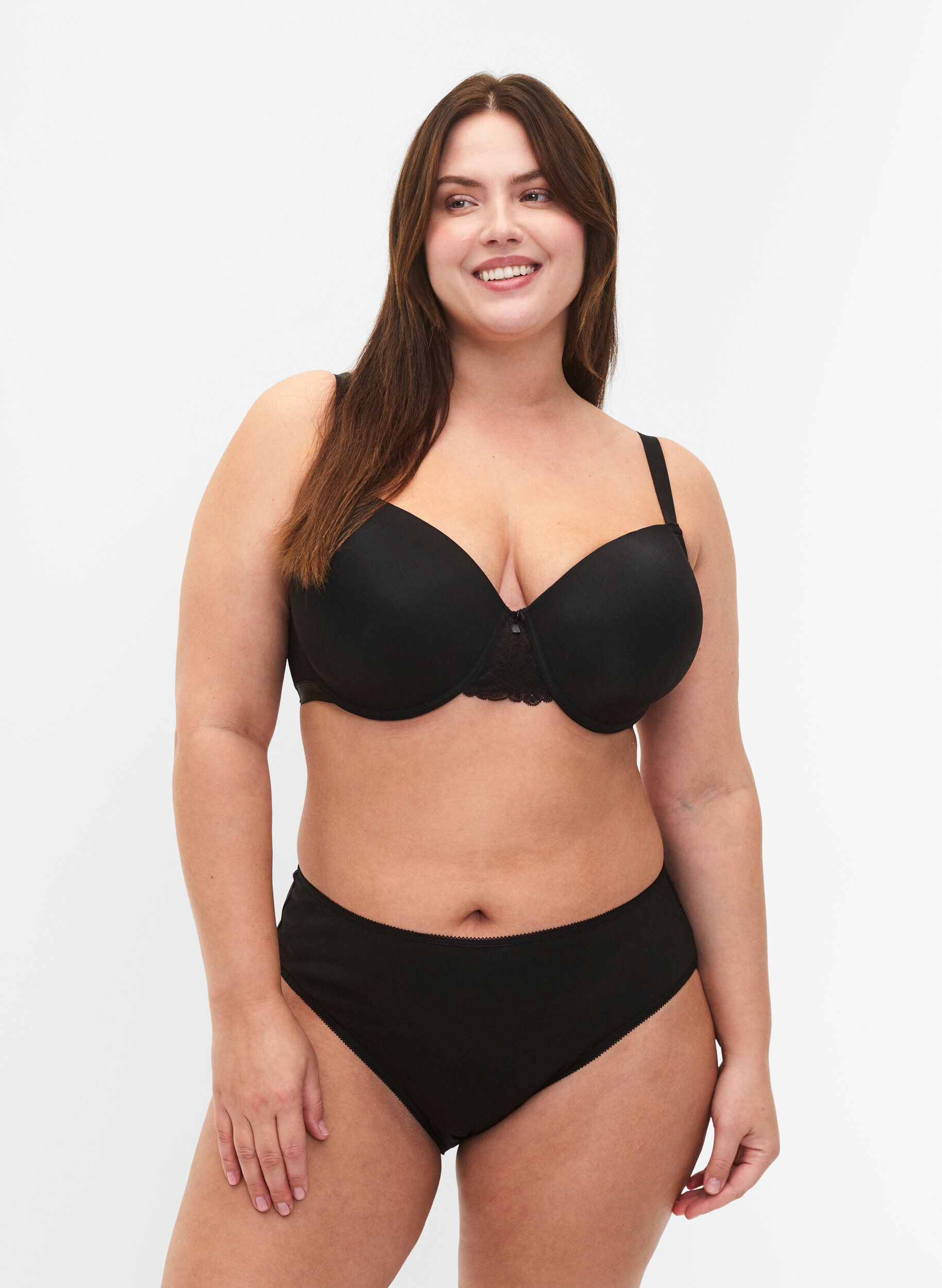 5-pack culottes en coton avec taille normale, Noir, Model