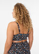 Haut de bikini &agrave; fleurs et &agrave; d&eacute;tails de jabot, Marron, Model image number 1
