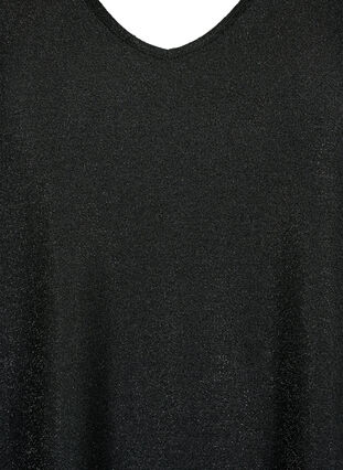 Blouse scintillante avec manches 3/4, Black Black, Packshot image number 2