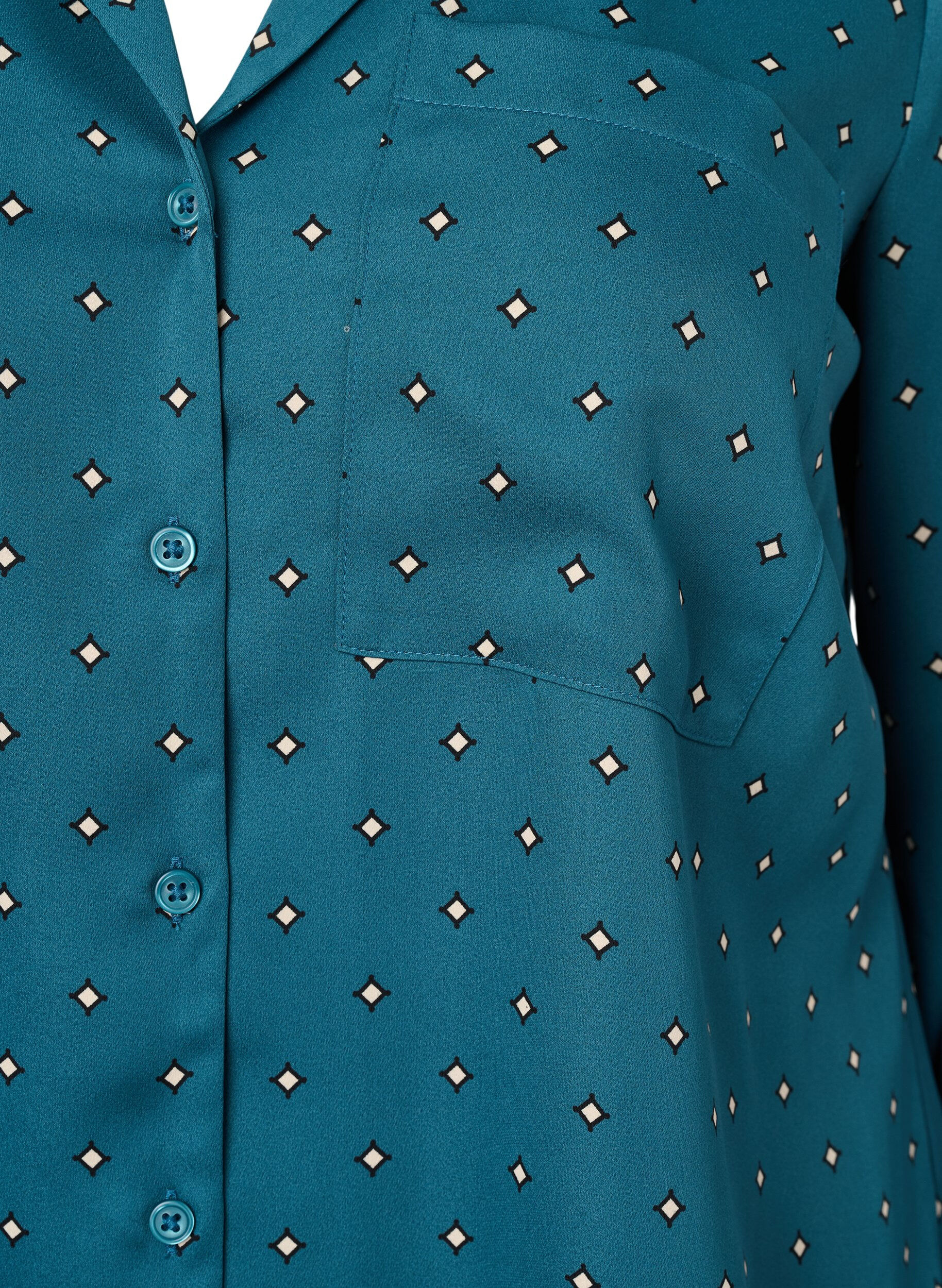 Zizzi Chemise de nuit avec imprim&eacute;, Vert fonc&eacute;, Packshot image number 2