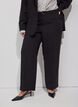 Pantalon tailleur large &agrave; taille haute, Noir, Model image number 2