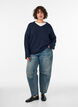 Pull col V, Bleu, Model image number 1