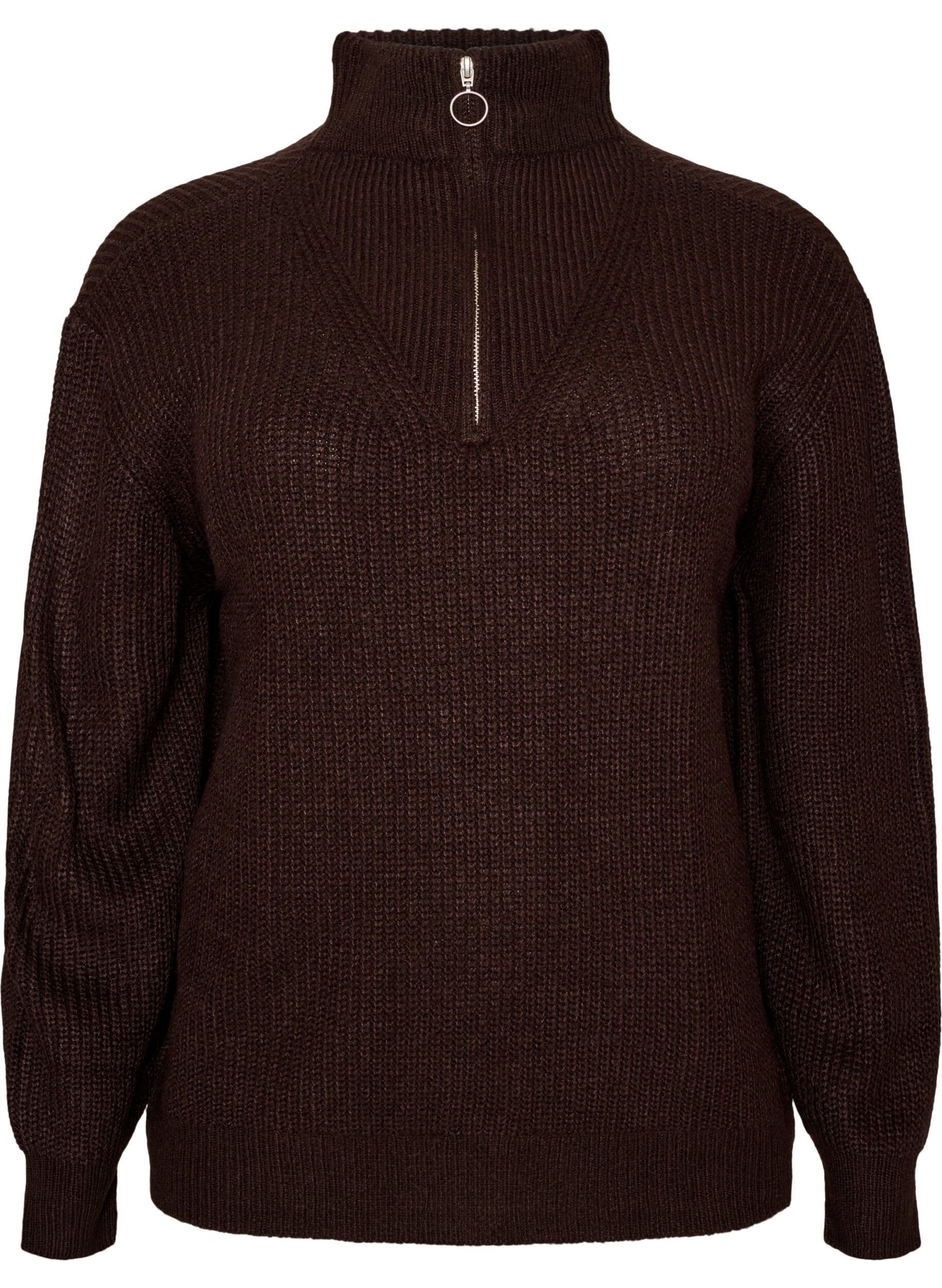 FLASH - Pull en tricot avec col haut et fermeture &eacute;clair