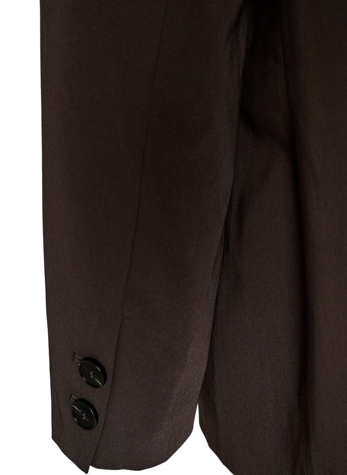 Blazer crois&eacute; &agrave; la coupe ample, Marron, Packshot image number 4