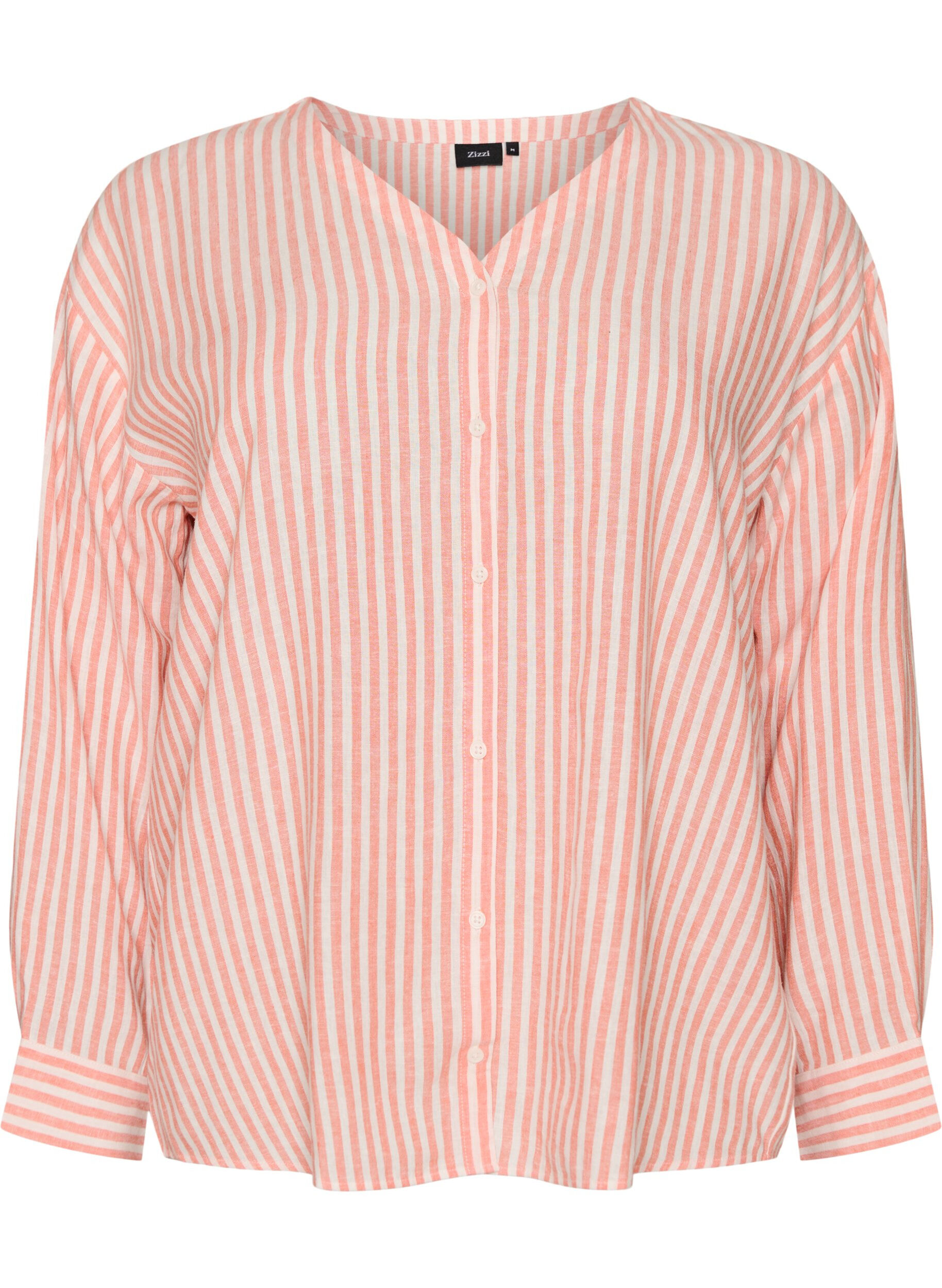 Blouse en lin et viscose avec col en V