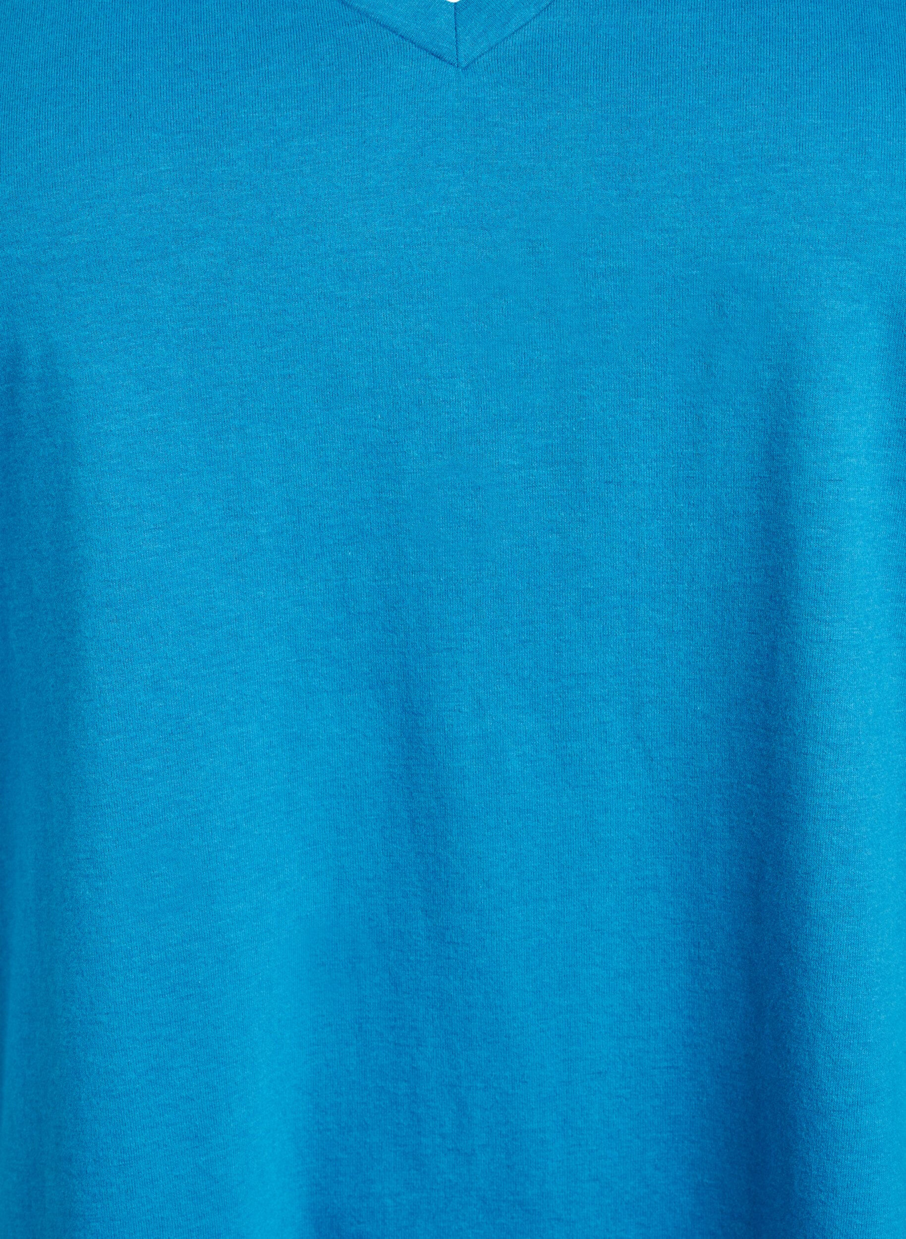 Zizzi FLASH - T-shirt col V, Bleu, Packshot image number 2