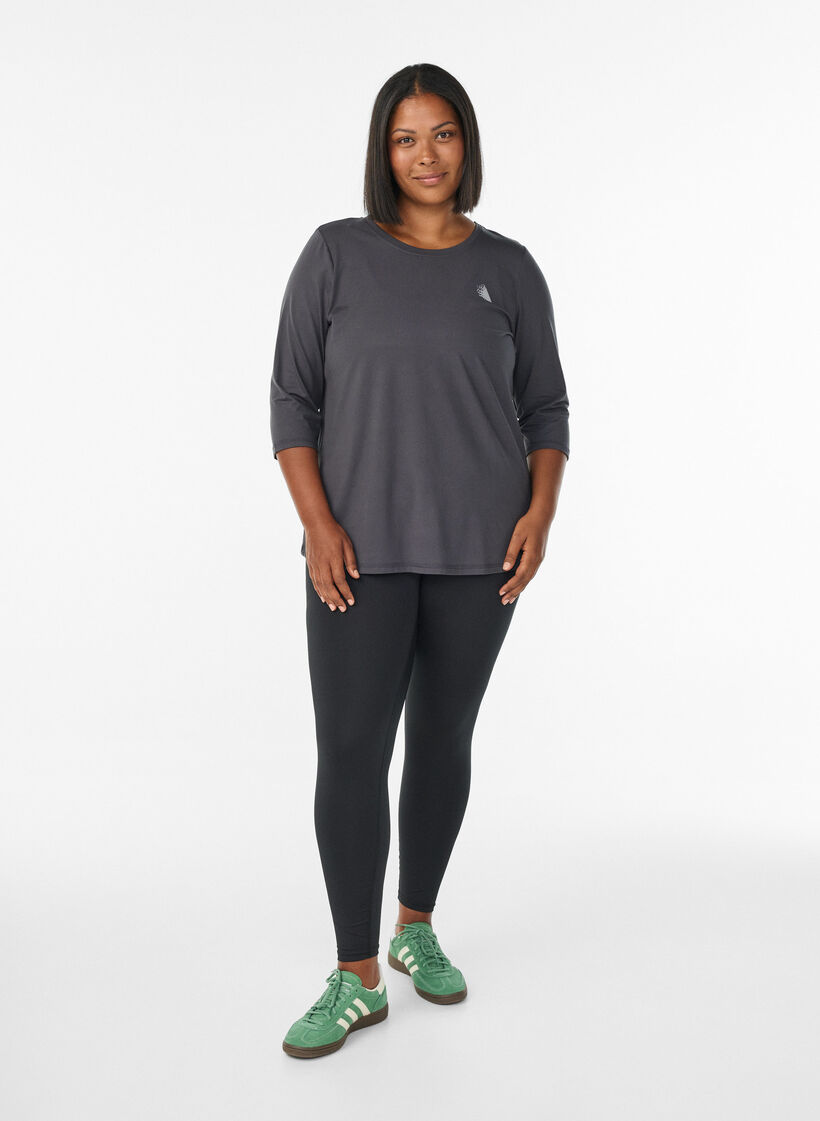 Haut de sport &agrave; manches 3/4, Gris anthracite, Model image number 1