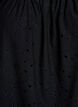 Blouse &agrave; manches courtes bouffantes et motif ajour&eacute;, Noir, Packshot image number 2