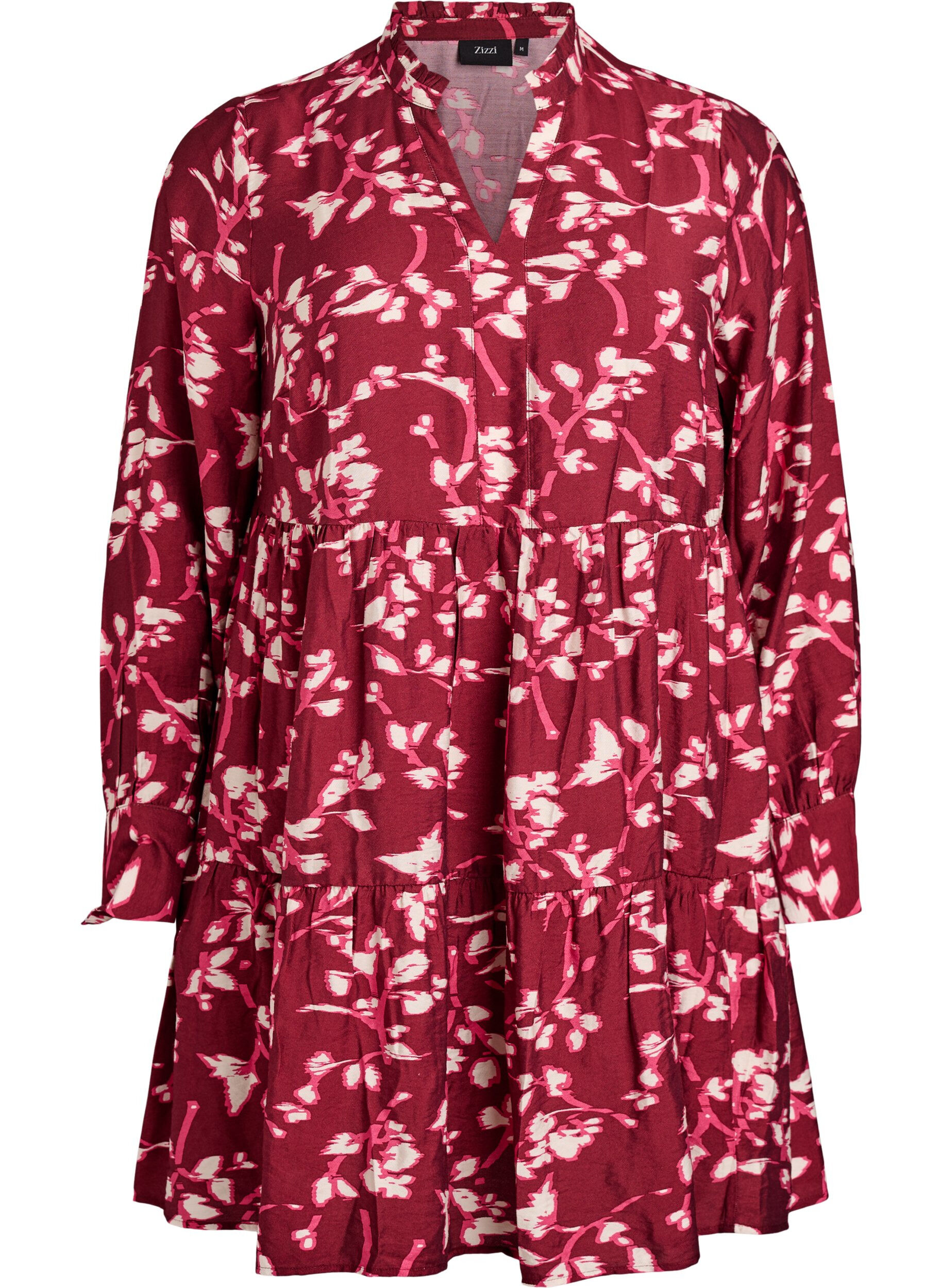 Robe trap&egrave;ze avec col &agrave; volants