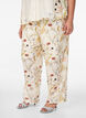 Pantalon taille haute en viscose &agrave; imprim&eacute; floral, Beige, Model image number 2