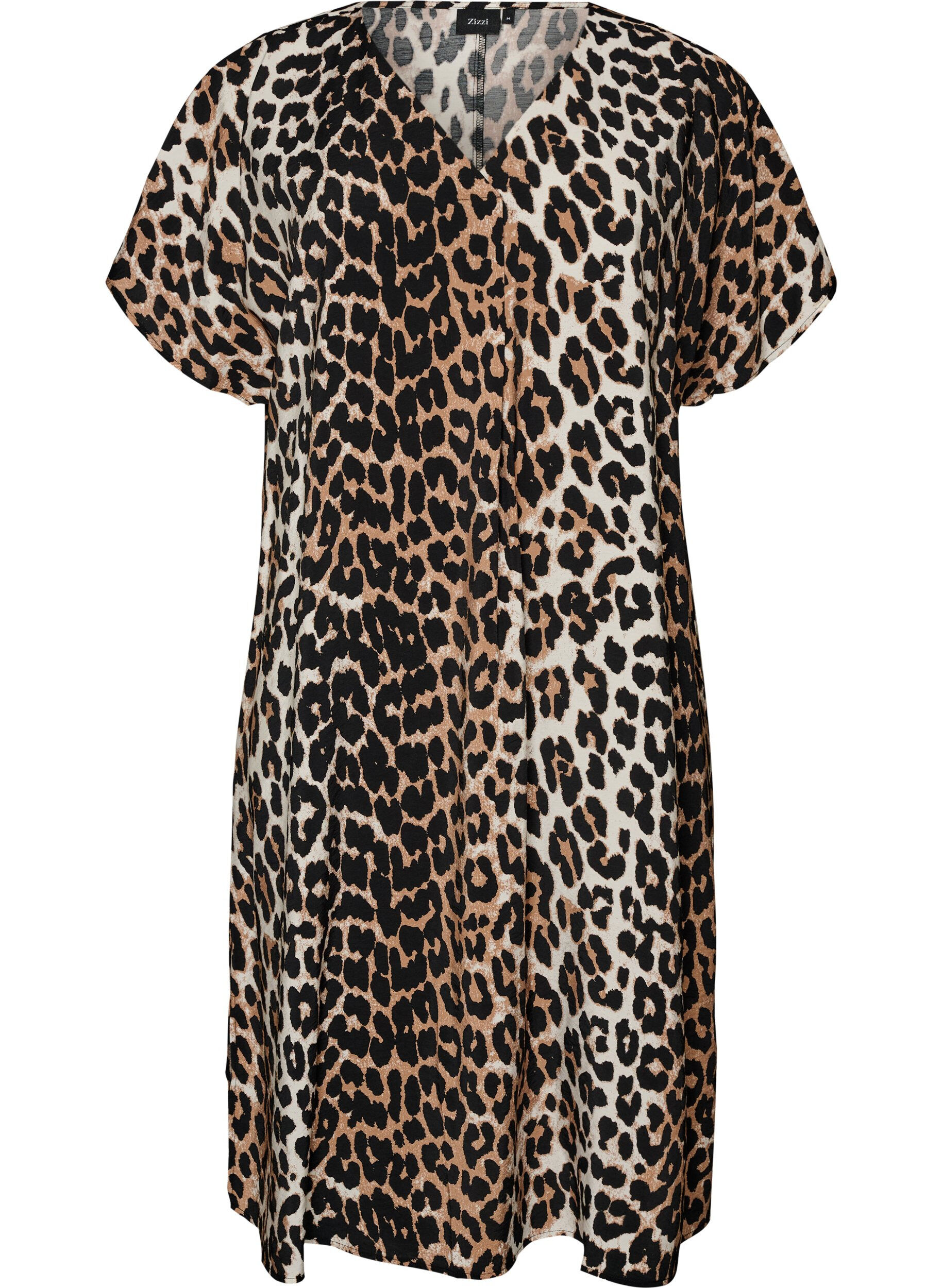 Robe &agrave; col en V en viscose