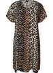 Robe &agrave; col en V en viscose, Marron, Packshot image number 0