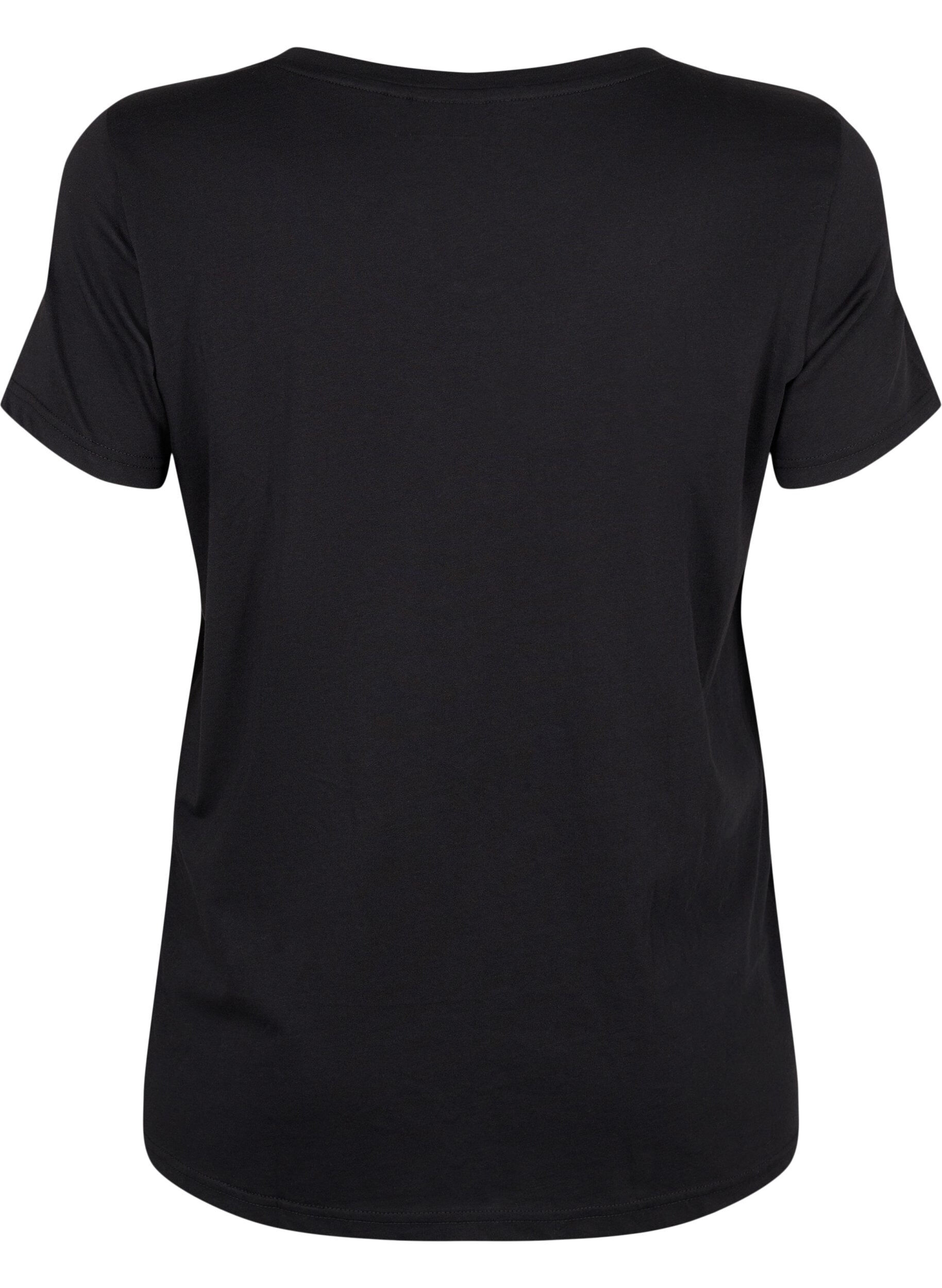 Zizzi T-shirt de sport avec imprim&eacute;, Black w. Disciplined, Packshot image number 1
