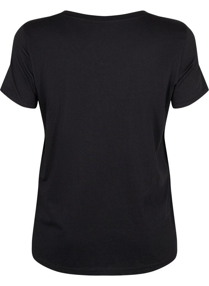 T-shirt de sport avec imprimé, Black w. Disciplined, Packshot image number 1
