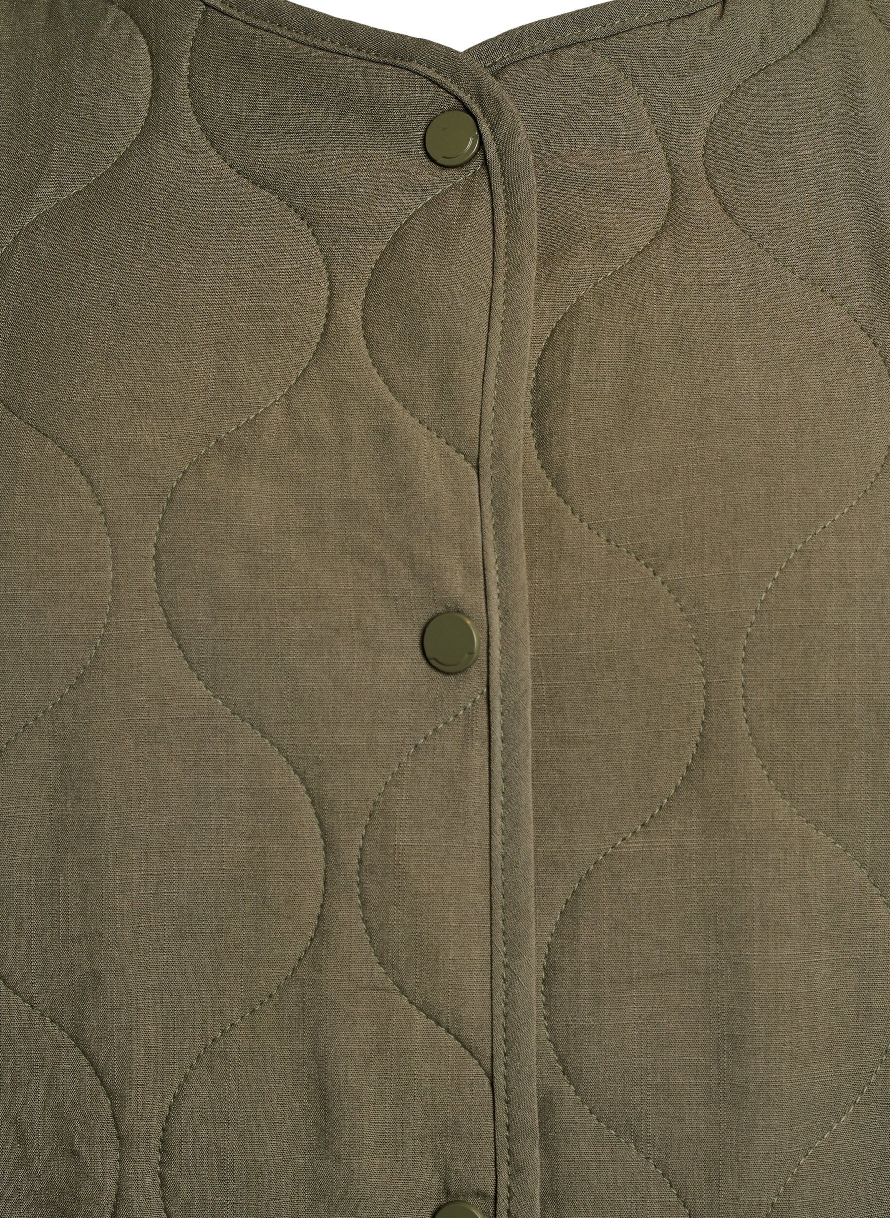 Zizzi Veste matelass&eacute;e avec boutons et poches, Vert fonc&eacute;, Packshot image number 2