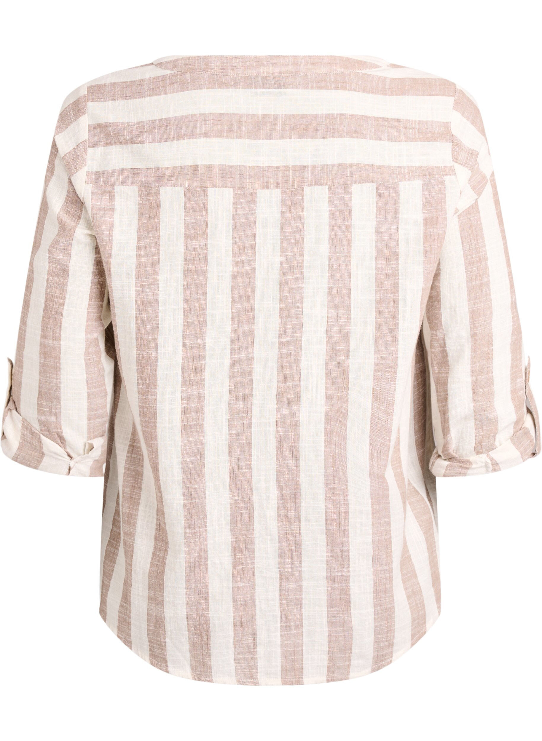 ZizziChemisier en coton avec col en V, Beige, Packshot image number 1