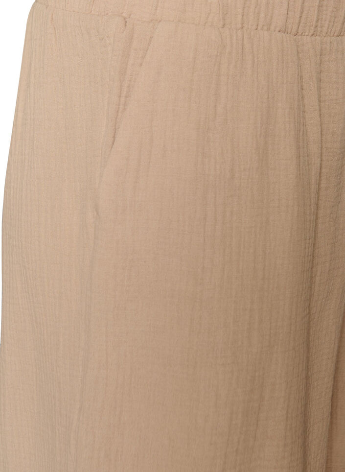 Short taille haute en mousseline de coton, Beige, Packshot image number 2