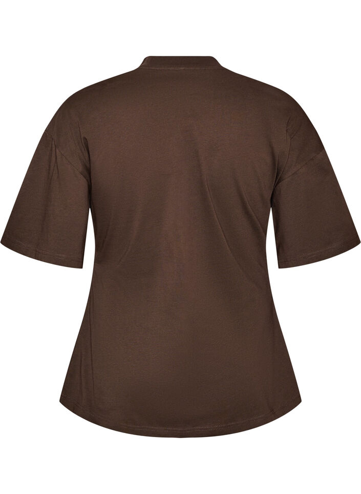 T-shirt avec d&eacute;tail drap&eacute;, Marron, Packshot image number 1