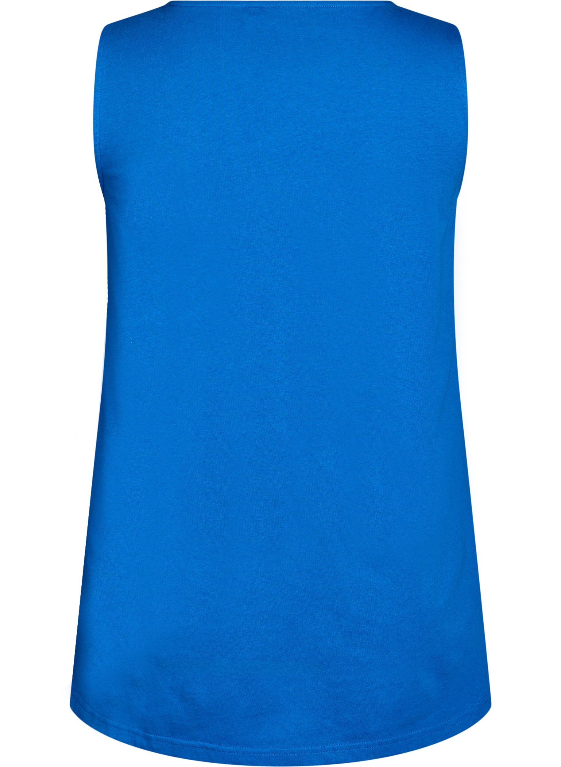 ZizziTop en coton avec forme en A, Bleu, Packshot image number 1
