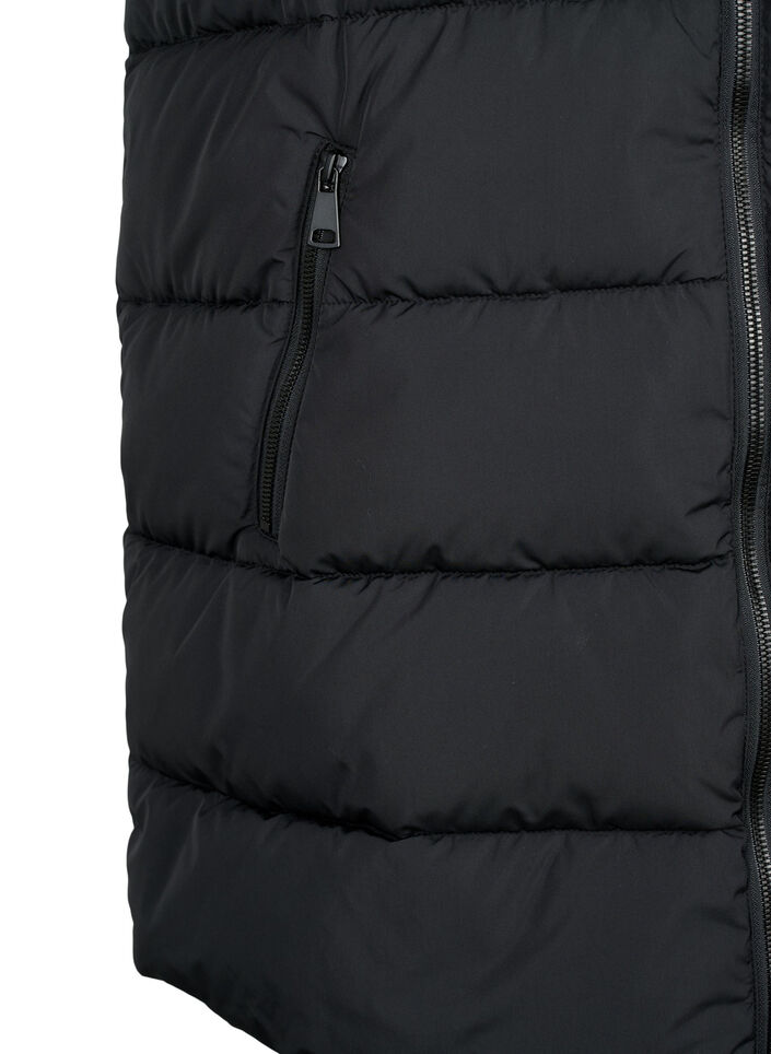 Veste longue avec capuche et poches, Noir, Packshot image number 3
