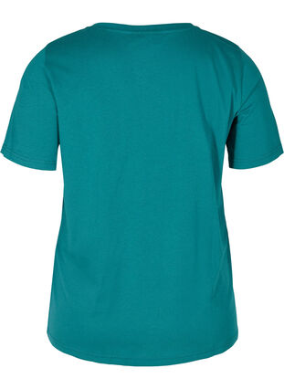 T-shirt en coton bio à col V, Pacific, Packshot image number 1