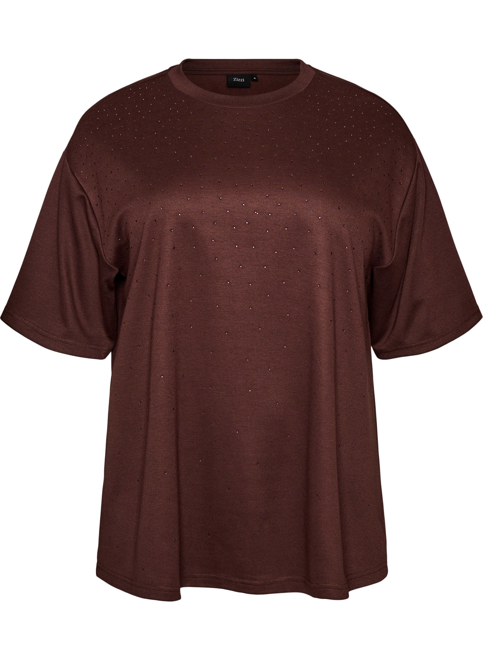 T-shirt avec strass et col rond