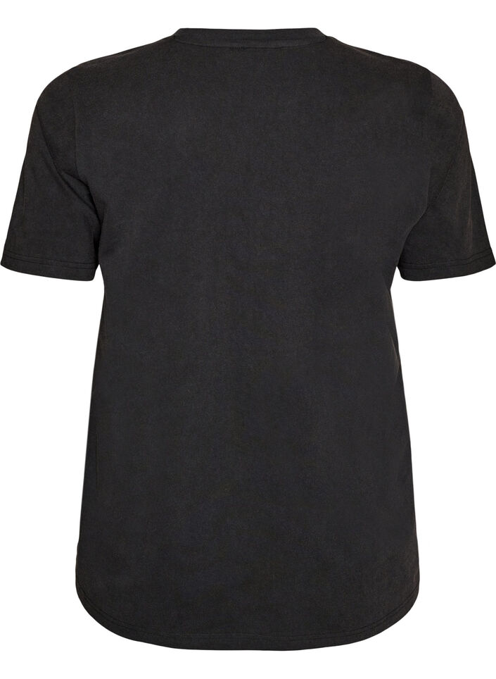 T-shirt graphique en coton bio, Noir, Packshot image number 1