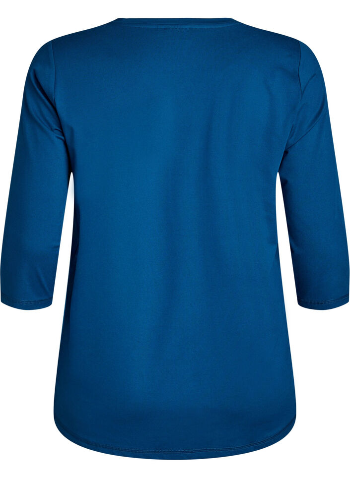 Haut de sport &agrave; manches 3/4, Bleu, Packshot image number 1