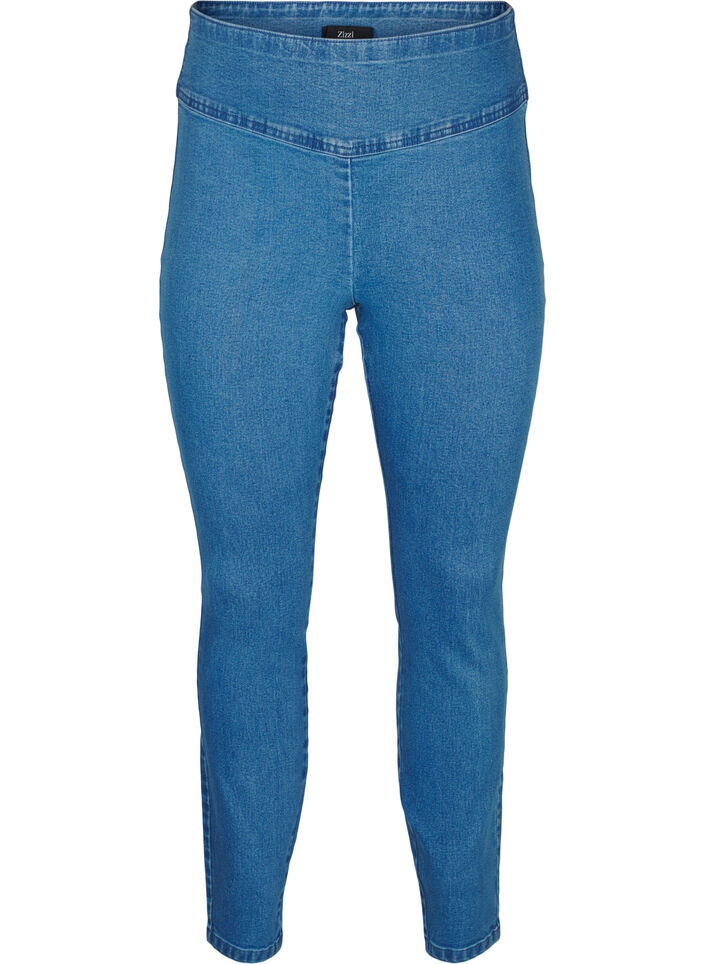 Jegging extensible taille haute, Light Blue, Packshot image number 0