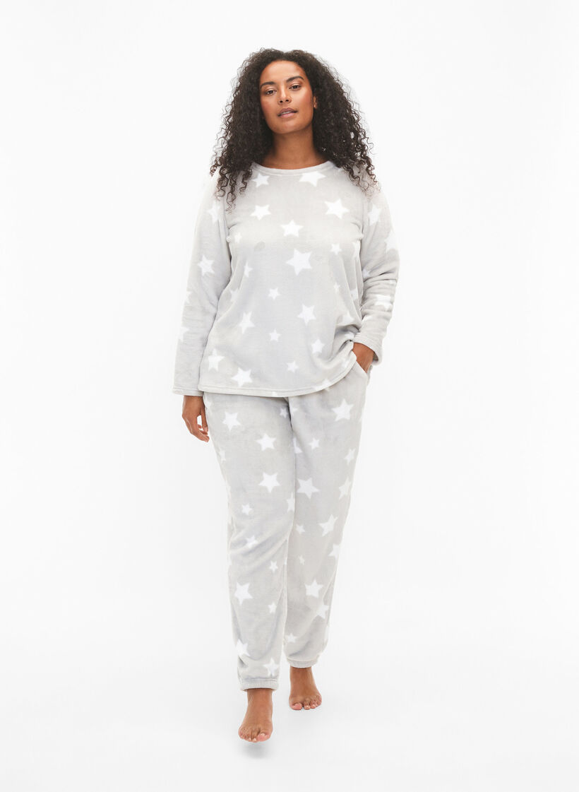 Blouse à manches longues avec des étoiles, Grey Star, Model image number 2