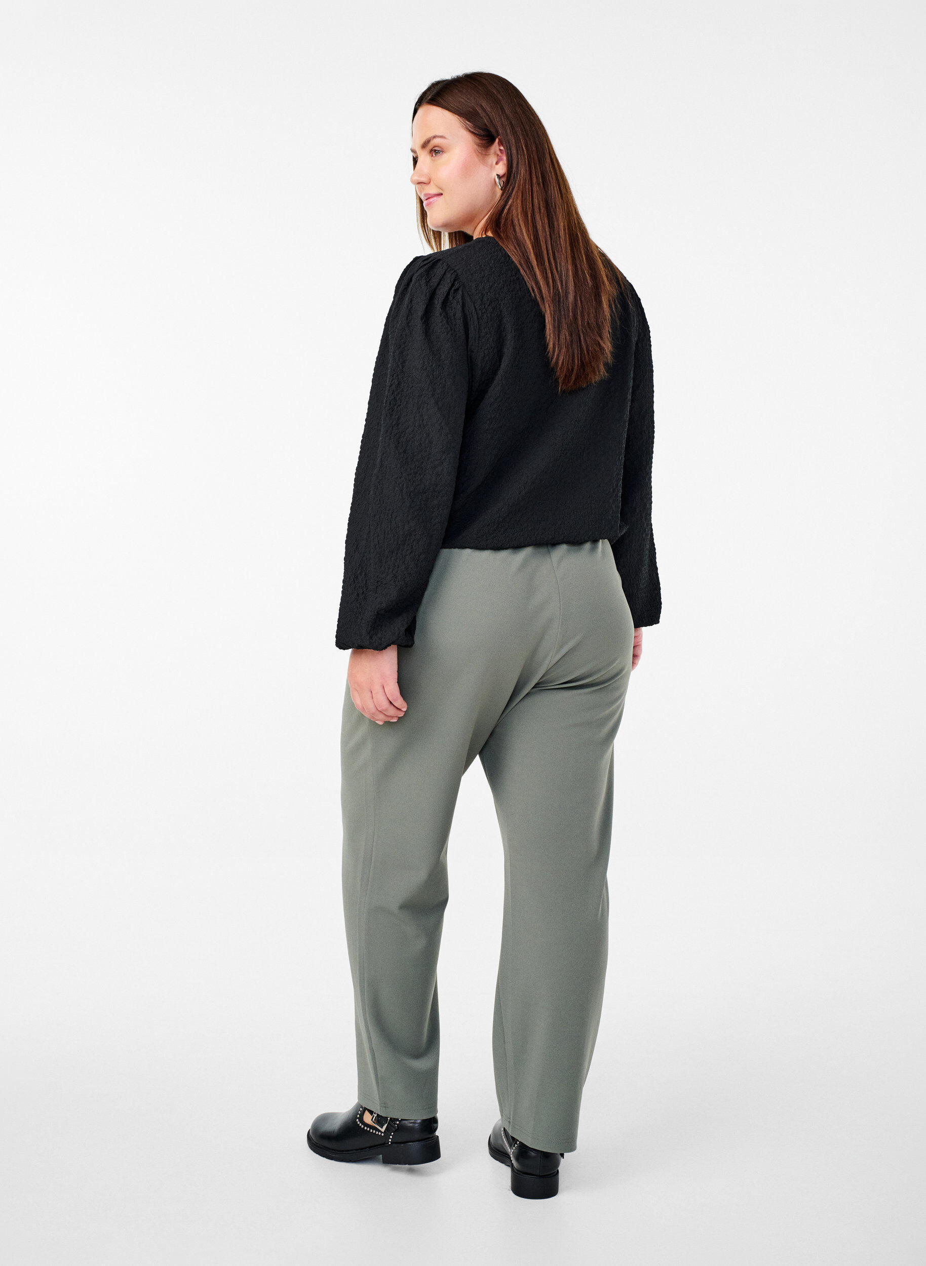 ZizziPantalon &agrave; coupe droite, Gris, Model image number 1