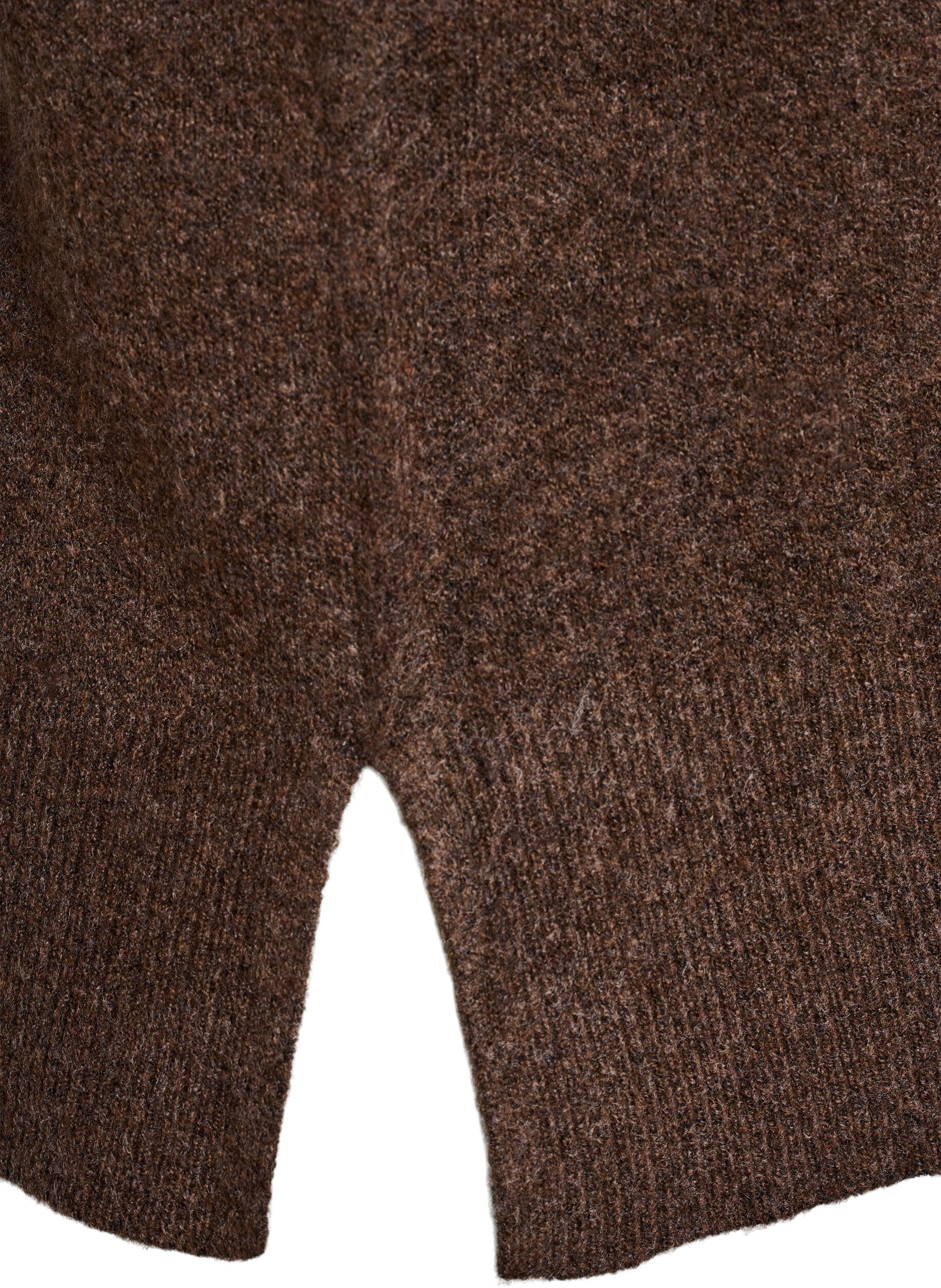 Zizzi Gilet tricot&eacute; avec bords c&ocirc;tel&eacute;s, Vert fonc&eacute;, Packshot image number 3