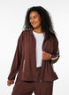 Veste de survêtement avec détails sport et fermeture éclair, Marron, Model image number 0