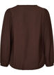 Blouse en viscose &agrave; col V et coupe ballon, Marron, Packshot image number 1