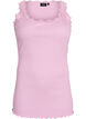 Top avec finitions en dentelle, Rose, Packshot image number 0