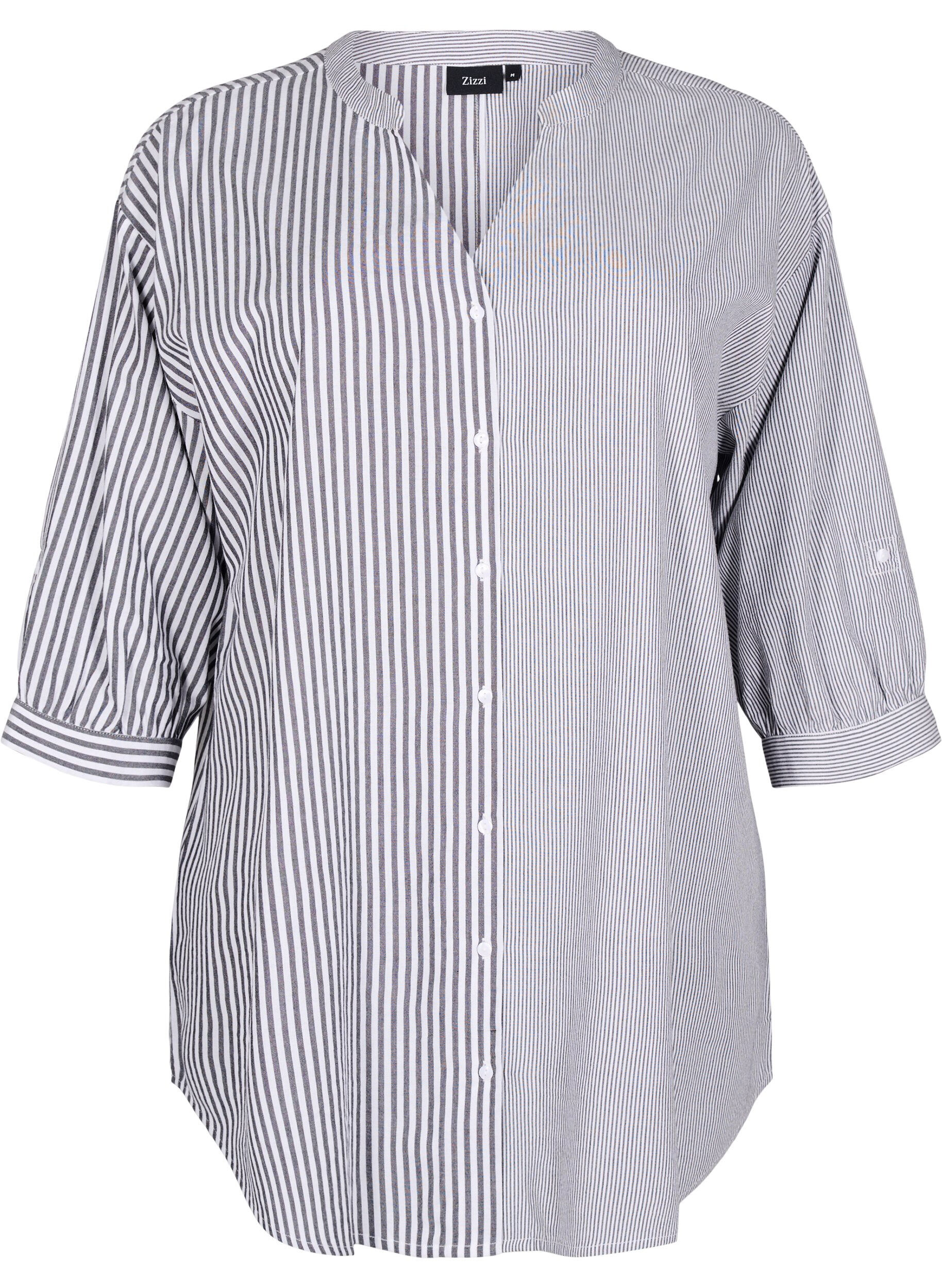 Zizzi Tunique &agrave; carreaux avec manches 3/4, Noir, Packshot image number 0