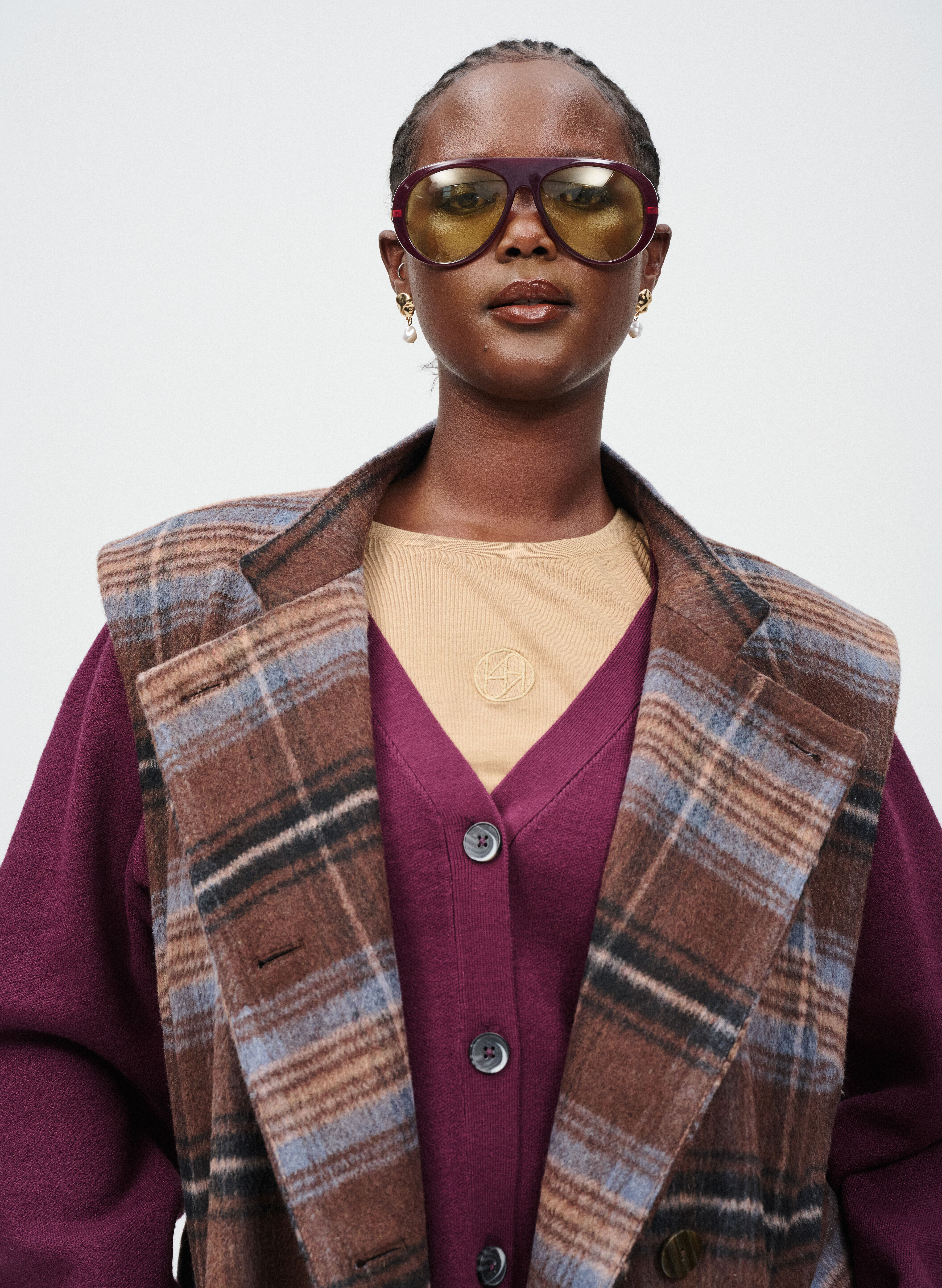 Zizzi Gilet &agrave; carreaux, , Model