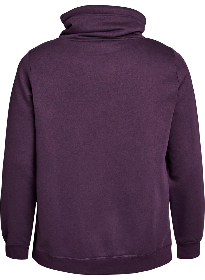 FLASH - Sweat &agrave; col montant et poches, Violet, Packshot image number 1