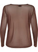 Blouse en maille transparente avec strass, Marron, Packshot image number 1