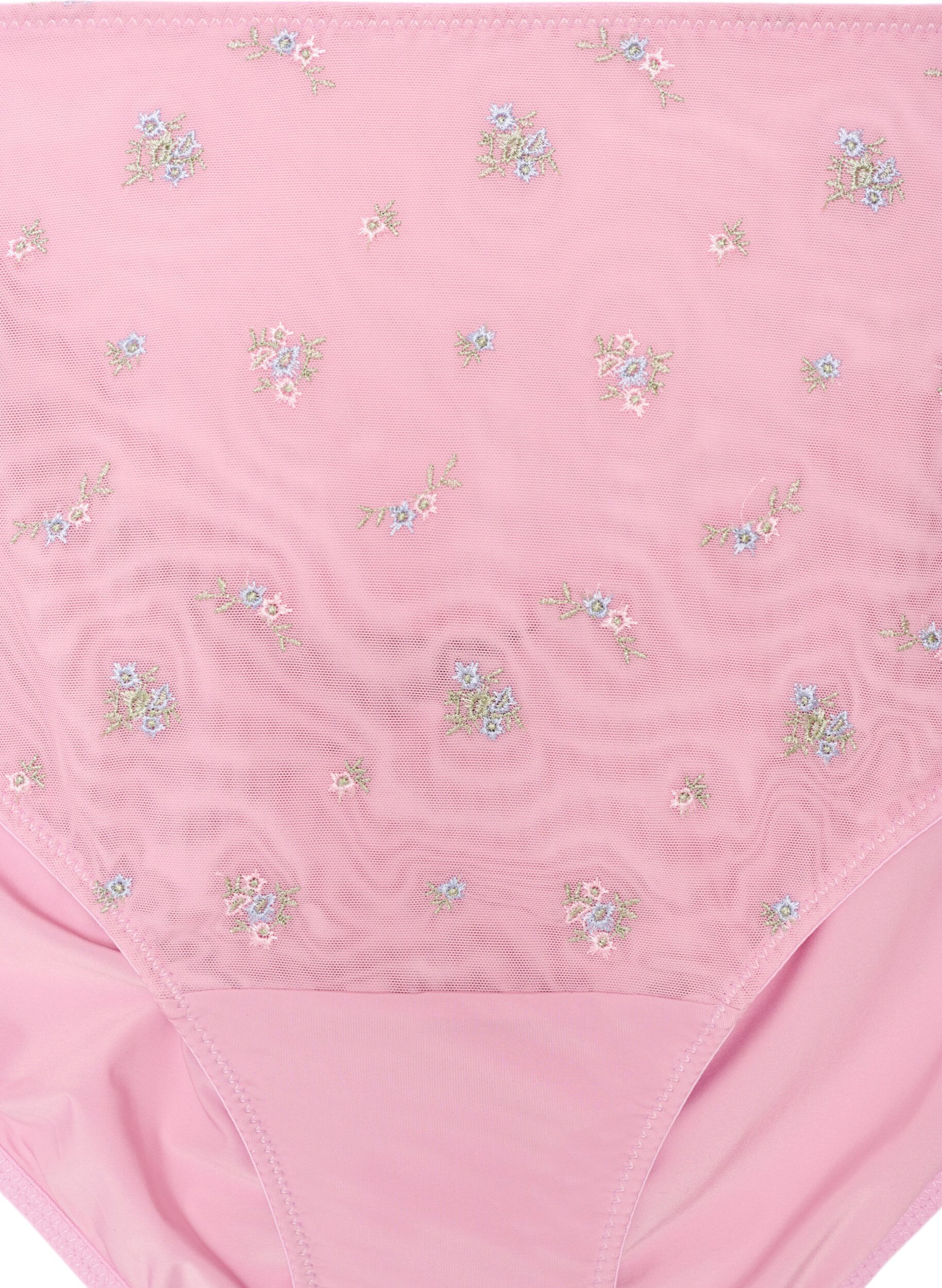 Zizzi Culotte en microfibre avec maille et broderie florale, Rose poudr&eacute;e, Packshot image number 2