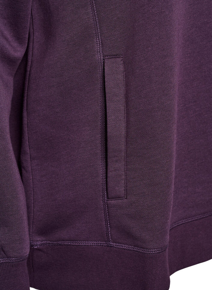 FLASH - Sweat à col montant et poches, Violet, Packshot image number 3