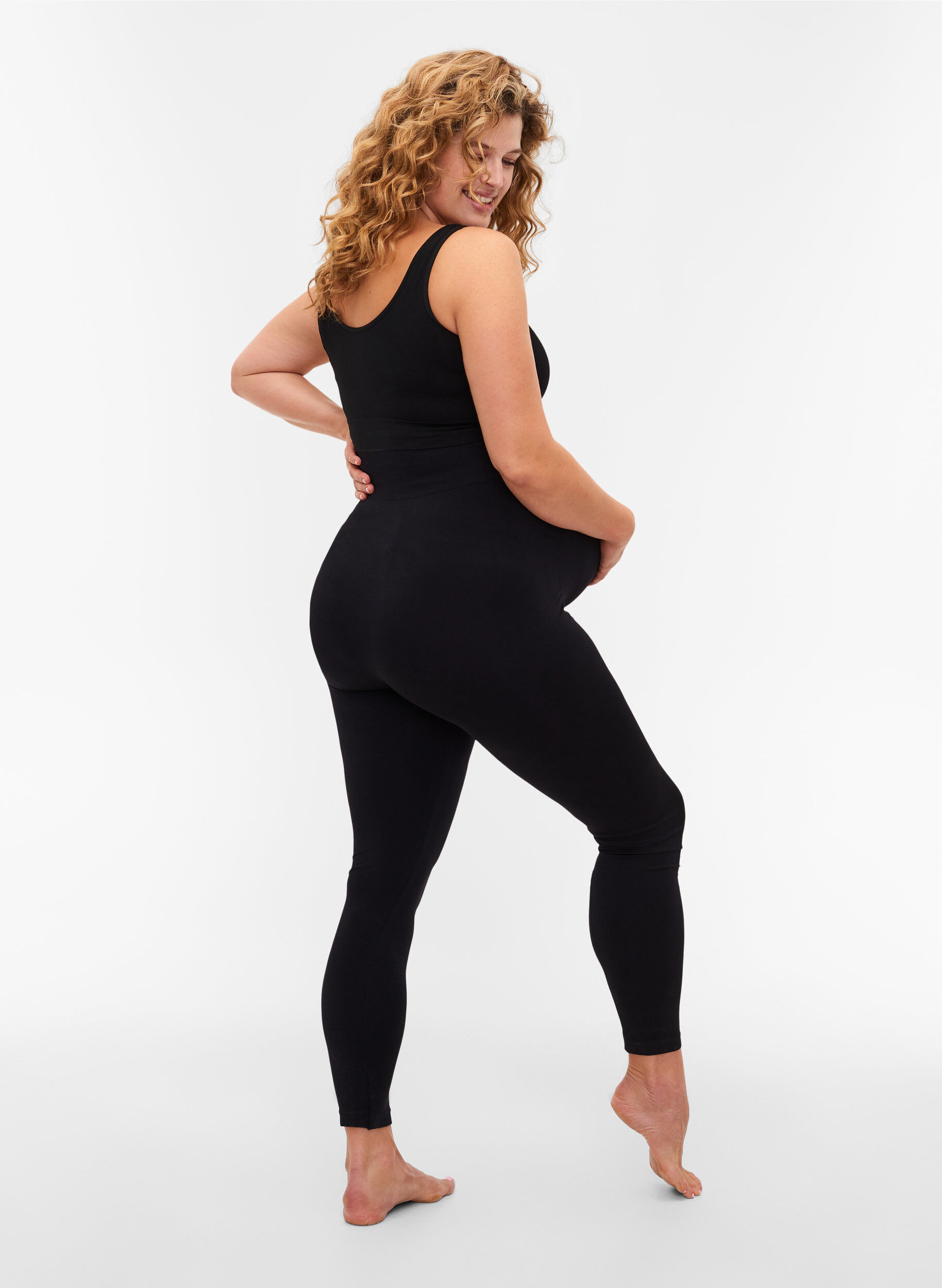 Zizzi Legging de grossesse sans couture, Black, Model image number 0