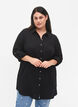 Chemise longue en viscose unie, Black, Model image number 0